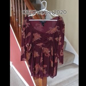 Burgundy Paisley Flowy Top